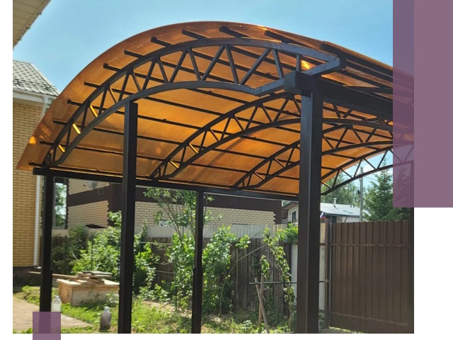 Изготовление навесов под ключ в Острогожске из качественных материалов