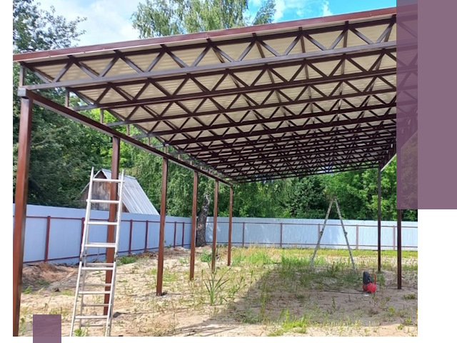 Односкатные навесы под ключ в Острогожске — изготовление и монтаж