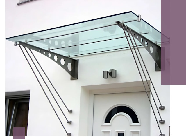 Козырьки над входом под ключ в Острогожске — изготовление и монтаж