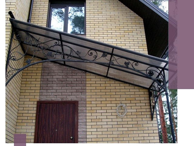 Односкатные козырьки из металла под ключ в Острогожске