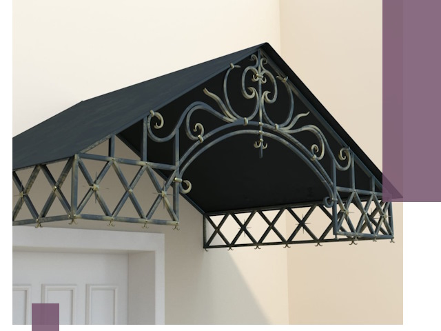 Двускатные металлические козырьки под ключ в Острогожске